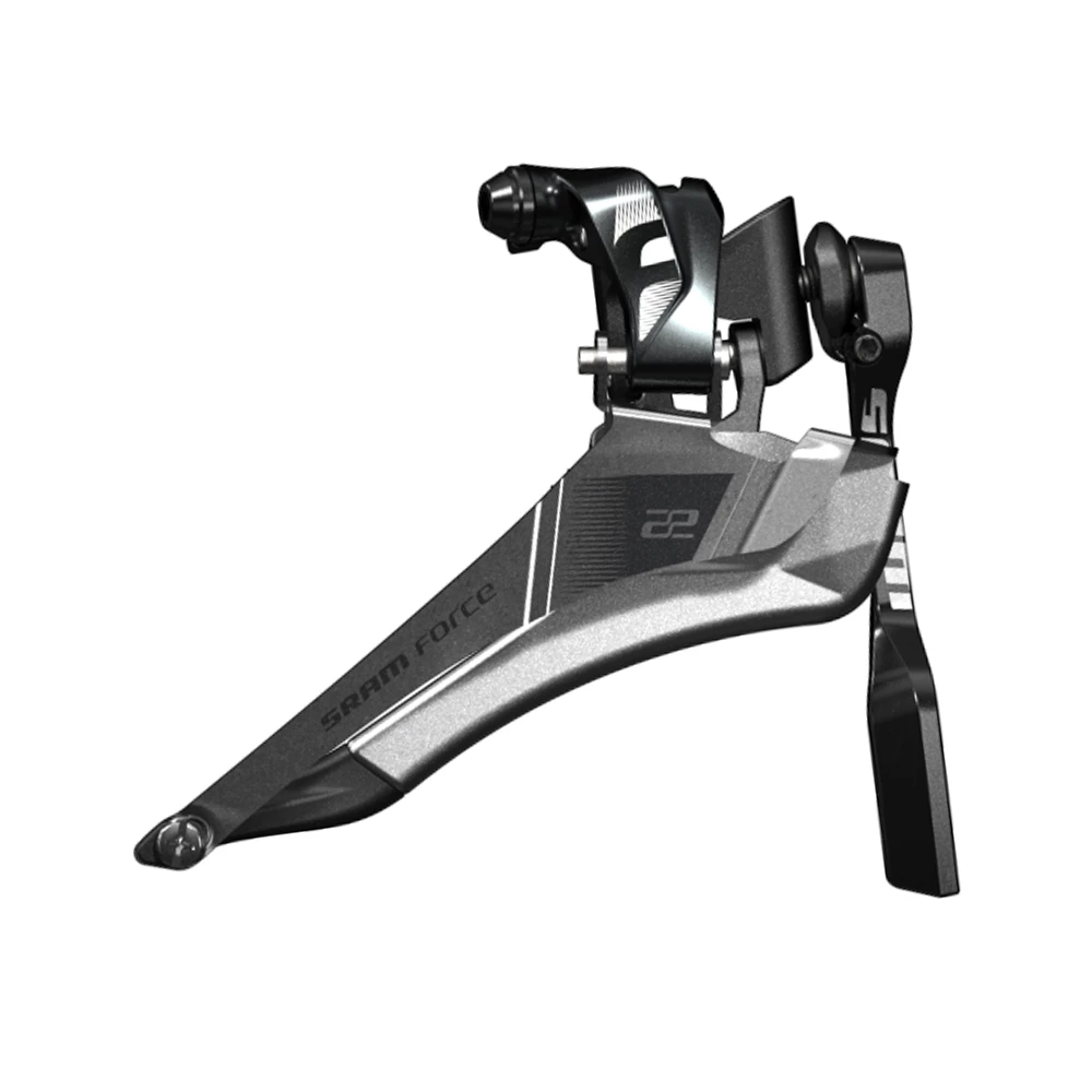 SRAM Umwerfer Force 22 Zephyr Silber | Road-Yaw | 61-69° | Anlöt | Bottom-Pull